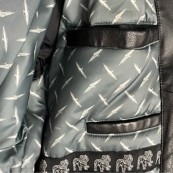 Vintage Mack Truck Men’s Black Quilted Embossed Leather Bomber Jacket Size XXL - Picture 10 of 13